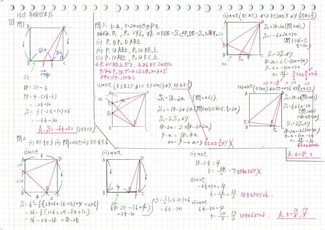 今だけ割引 塾講師オリジナル数学解説 早大本庄 高校入試 過去問 2013-23
