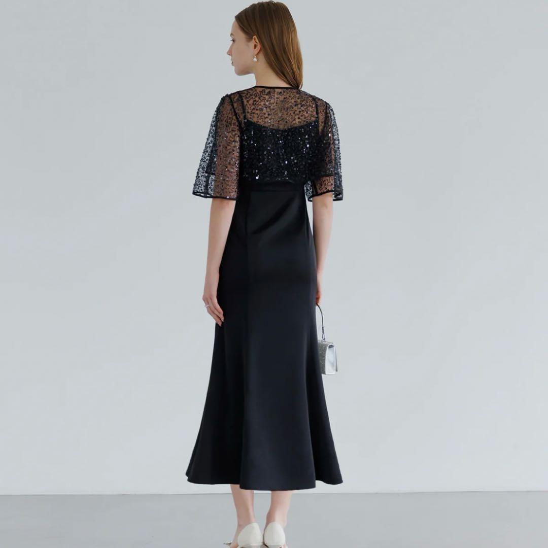 【LEJA】スパンコールビジューボレロマーメイドドレスワンピース