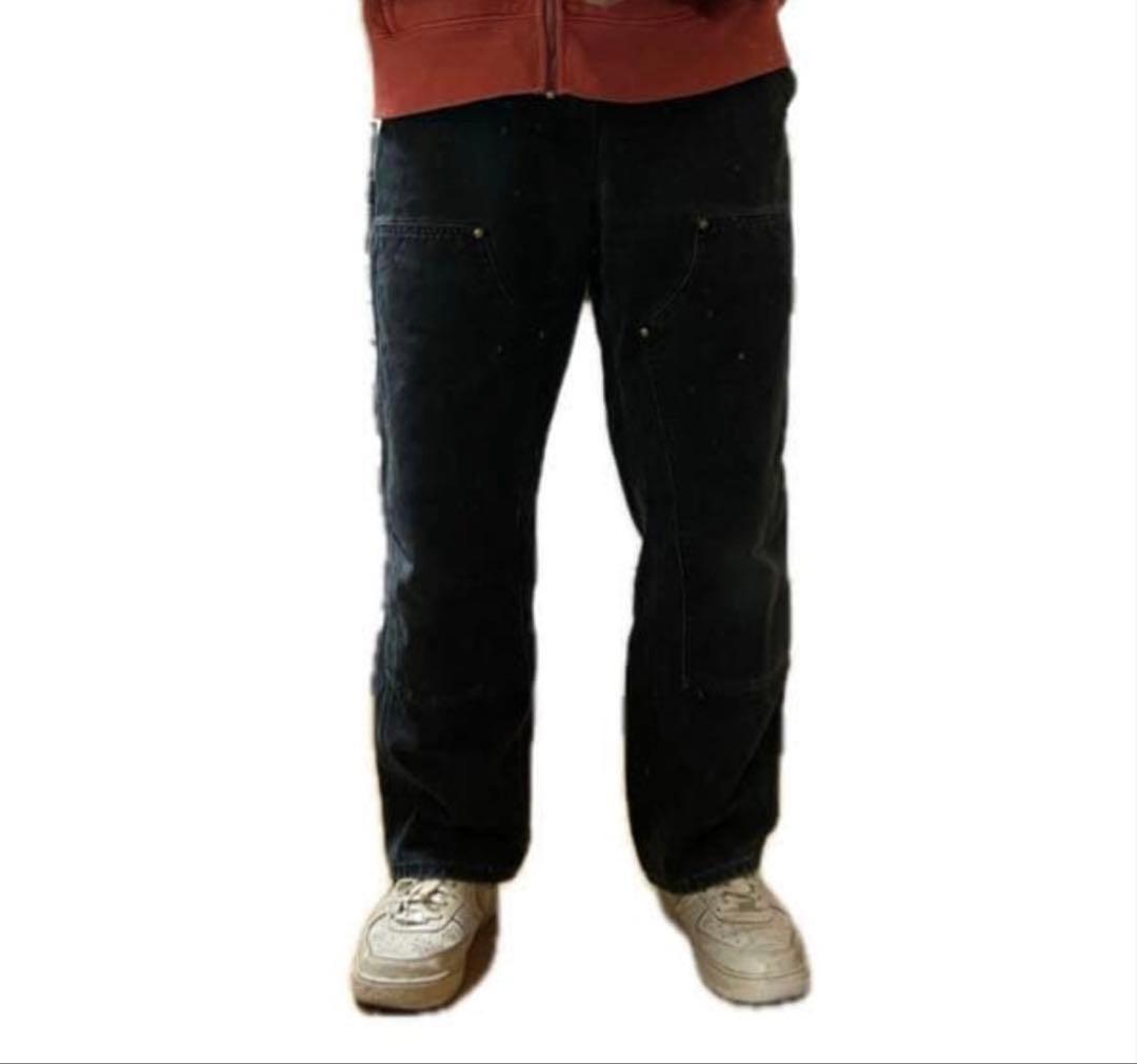 USA製　Carhartt ダブルニーパンツ　ブラック