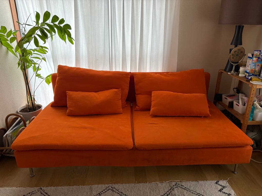 IKEA Soderhamn 3人掛けソファー レアなオレンジ色