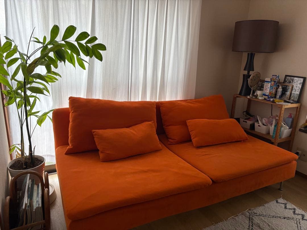 IKEA Soderhamn 3人掛けソファー レアなオレンジ色