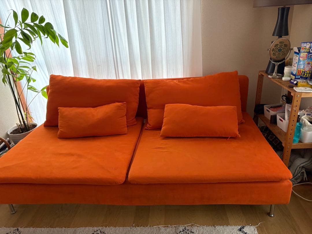 IKEA Soderhamn 3人掛けソファー レアなオレンジ色
