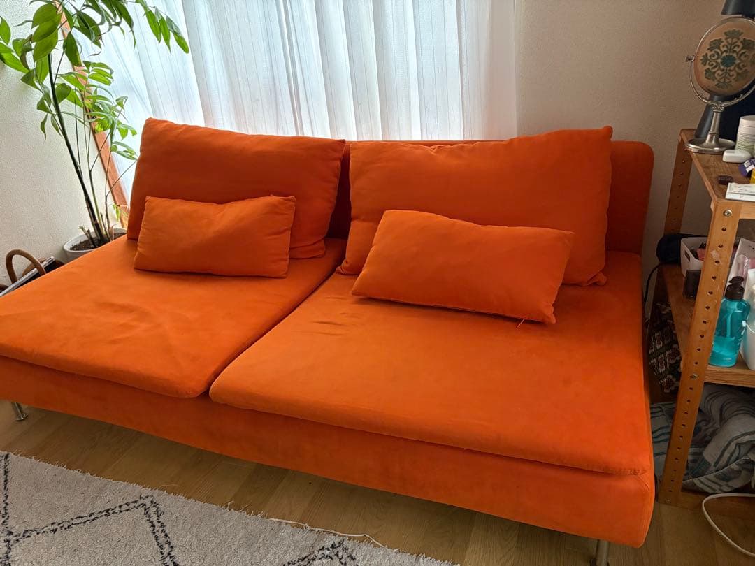 IKEA Soderhamn 3人掛けソファー レアなオレンジ色