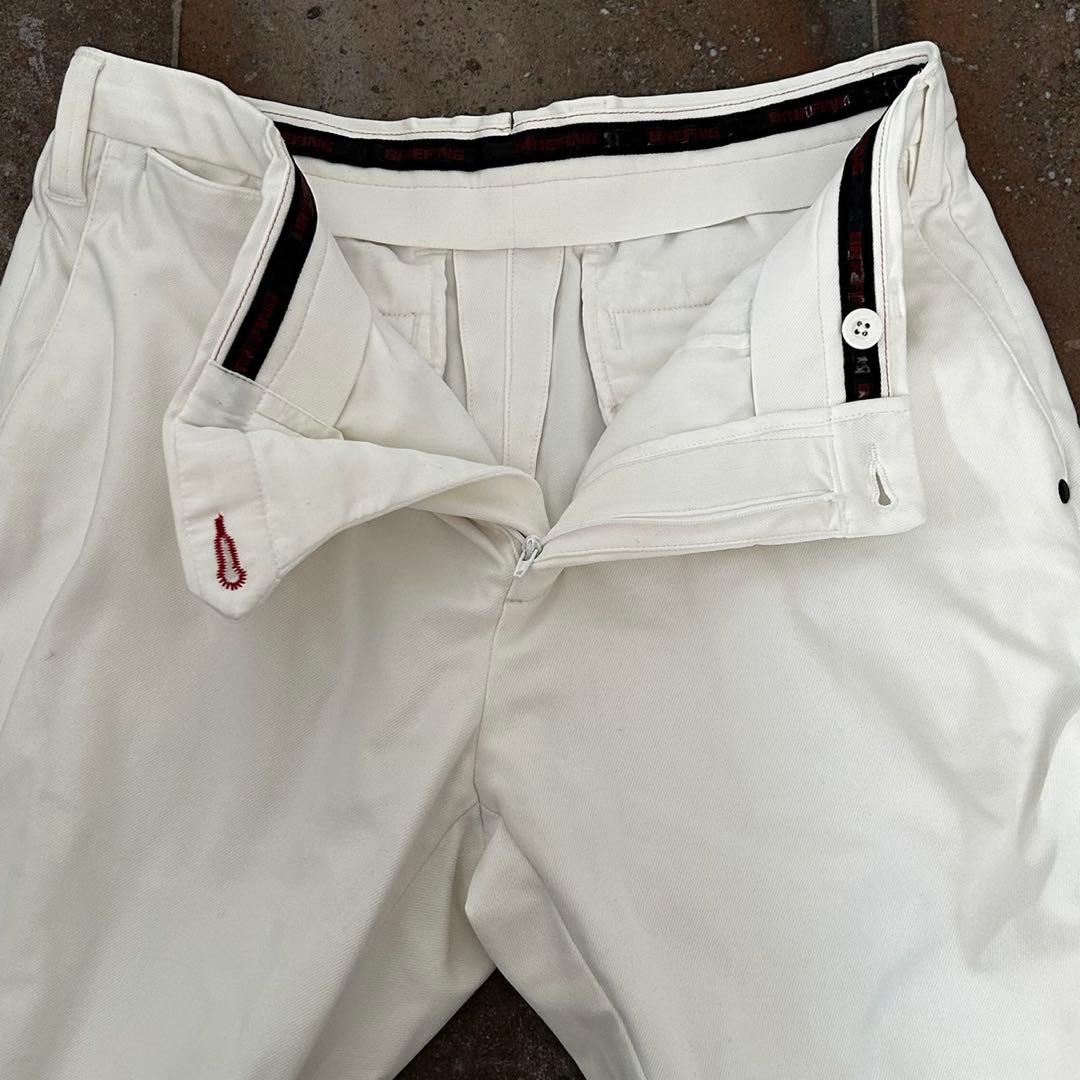 BRIEFING ブリーフィング　ゴルフパンツ　ストレッチ　メンズ　白 M ロゴ