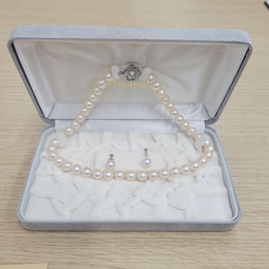 ✽*つ様 本真珠ネックレス k14WGイヤリング 9㎜～9.5㎜ 保証書あり!