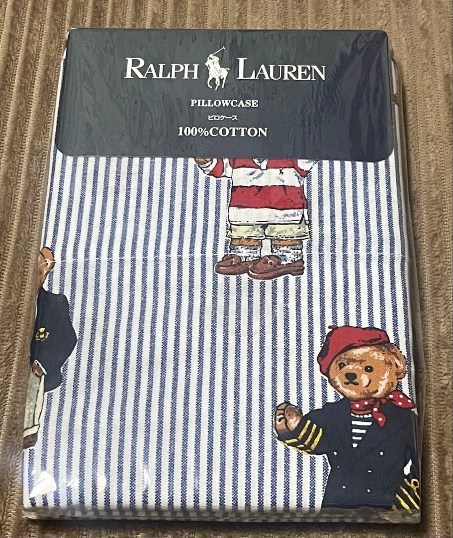 Ralph Lauren ピロケース枕カバー 2セット ポロベア コットン100