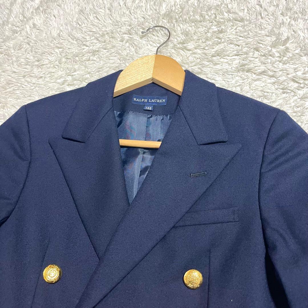 ✨希少✨ラルフローレン 140サイズ 金ボタン 紺ブレ セットアップ プリーツ