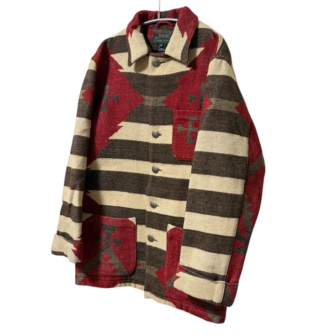 N-536 激レア　ラルフローレンカントリー　ナバホ柄　ジャケット　S ポロカン