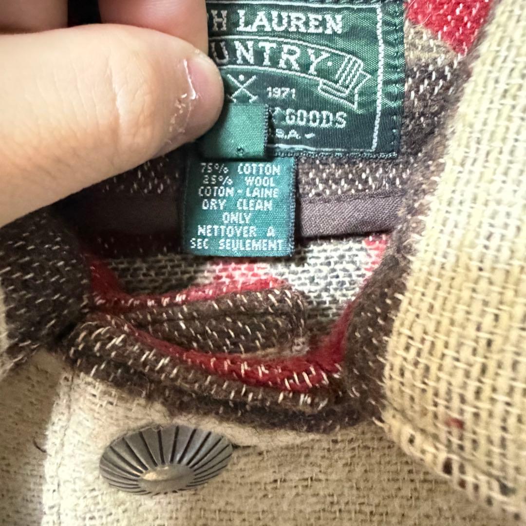 N-536 激レア　ラルフローレンカントリー　ナバホ柄　ジャケット　S ポロカン