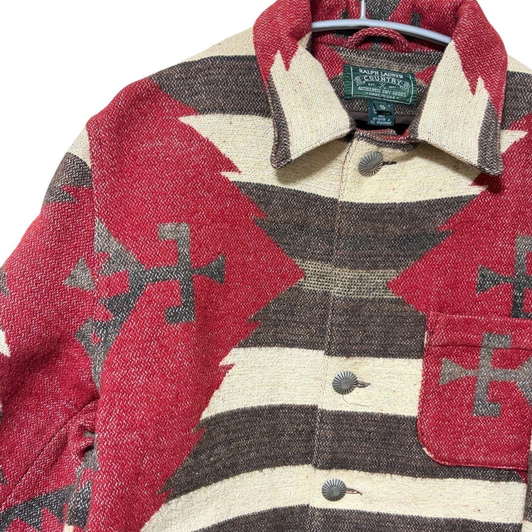 N-536 激レア　ラルフローレンカントリー　ナバホ柄　ジャケット　S ポロカン