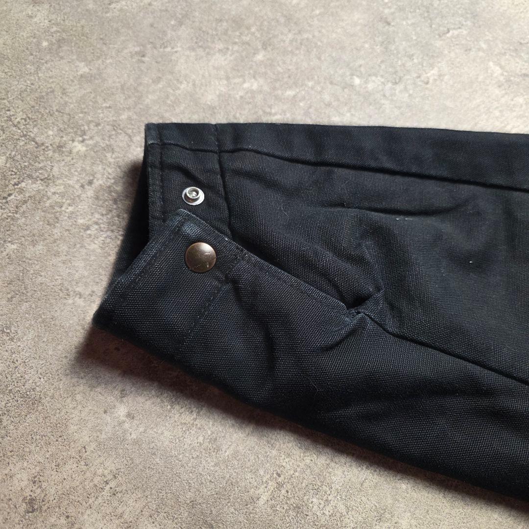 USA製デトロイトジャケットダック地Pella企業ロゴ短丈裏チェックブラックXL