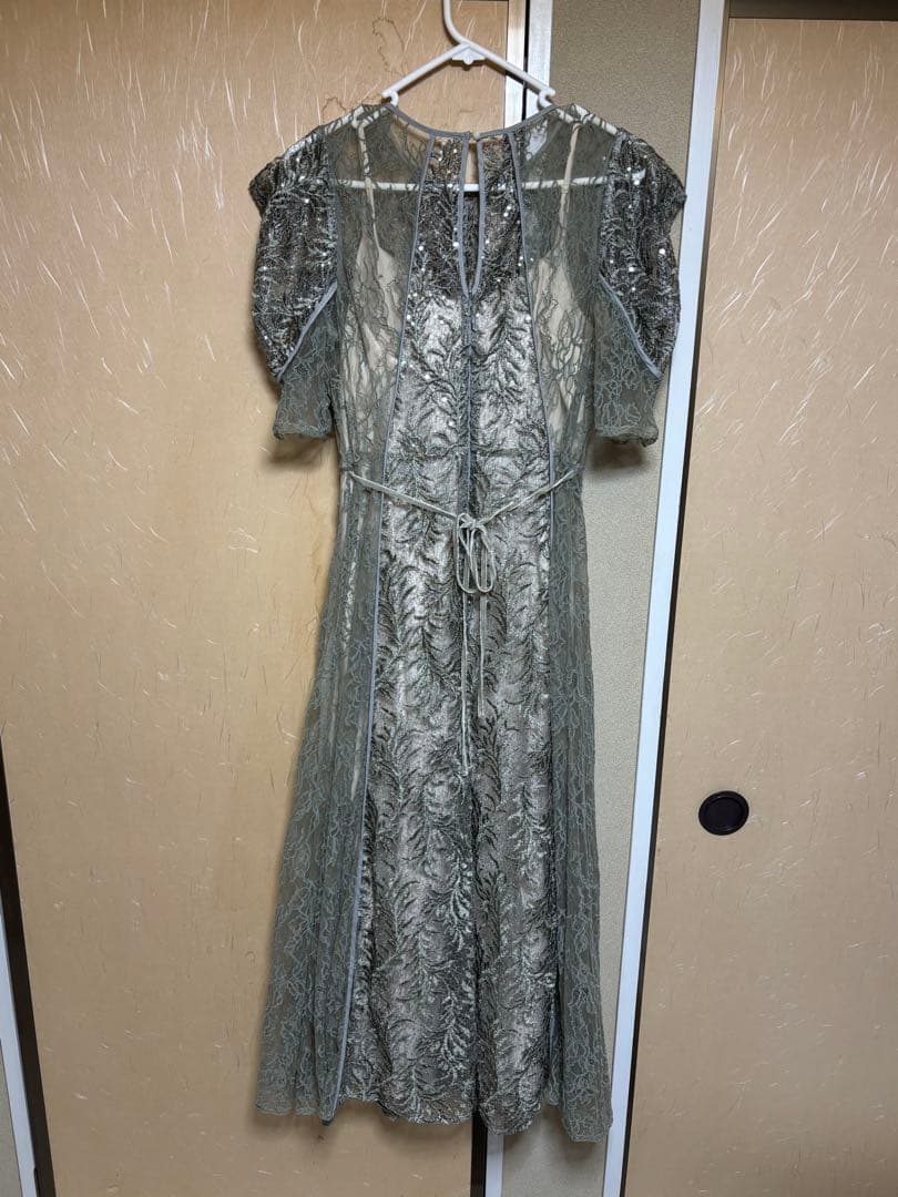 FRAY I.D リーフレースパイピングドレス 1サイズ ミント グリーン