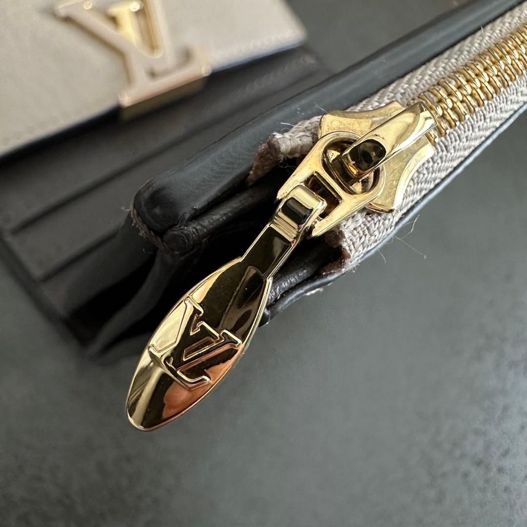 ルイヴィトン ポルトフォイユ カプシーヌ XS ガレ 三つ折り財布 ベージュ