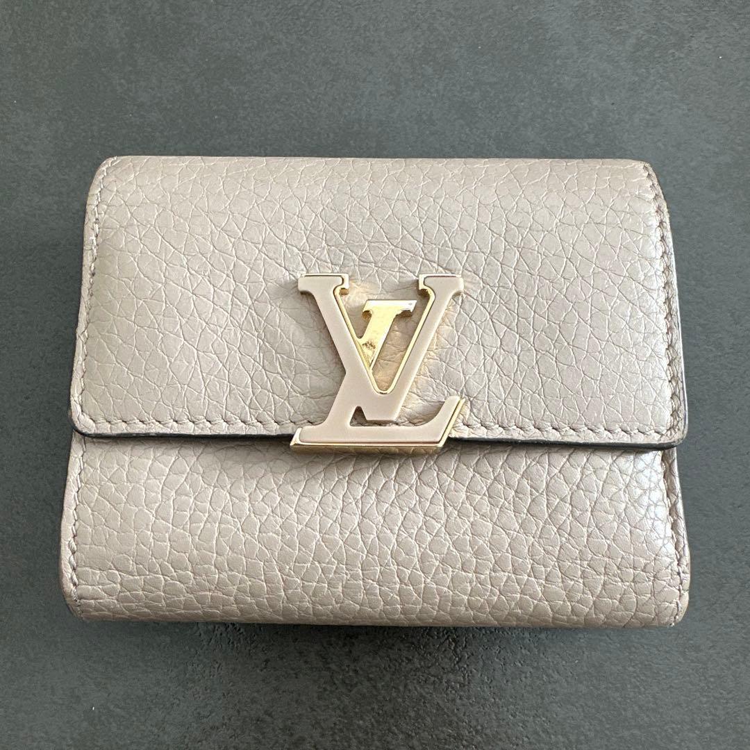 ルイヴィトン ポルトフォイユ カプシーヌ XS ガレ 三つ折り財布 ベージュ