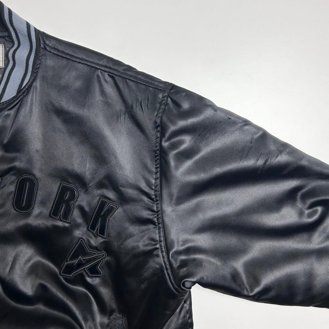 【90s】AVIREX/アヴィレックス/スタジャン/ブルゾン/ブラック/XL