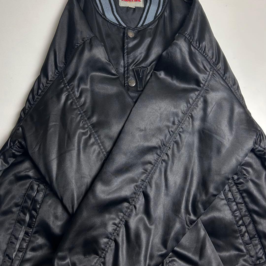 【90s】AVIREX/アヴィレックス/スタジャン/ブルゾン/ブラック/XL