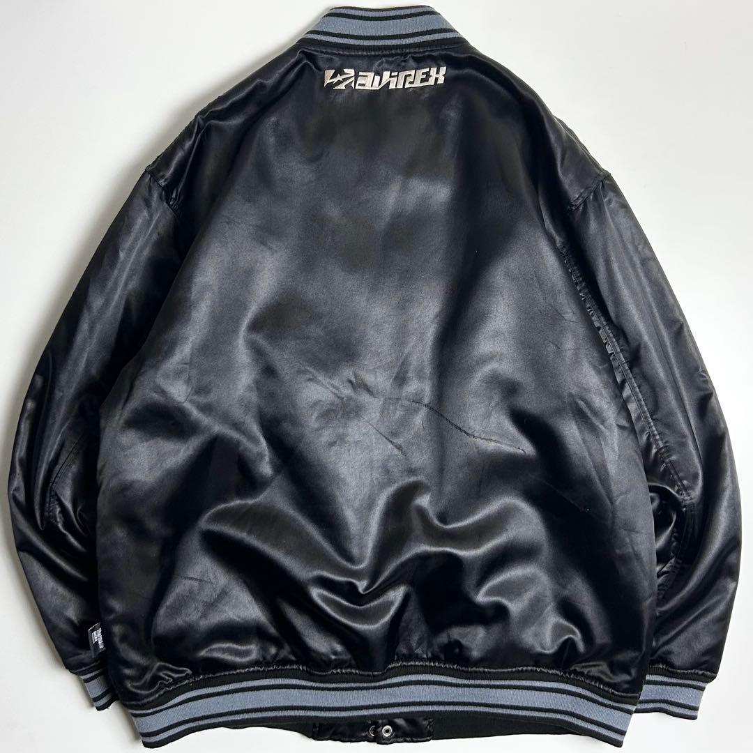 【90s】AVIREX/アヴィレックス/スタジャン/ブルゾン/ブラック/XL