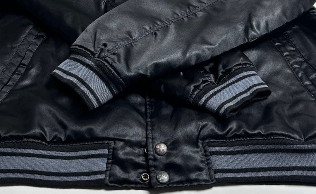 【90s】AVIREX/アヴィレックス/スタジャン/ブルゾン/ブラック/XL