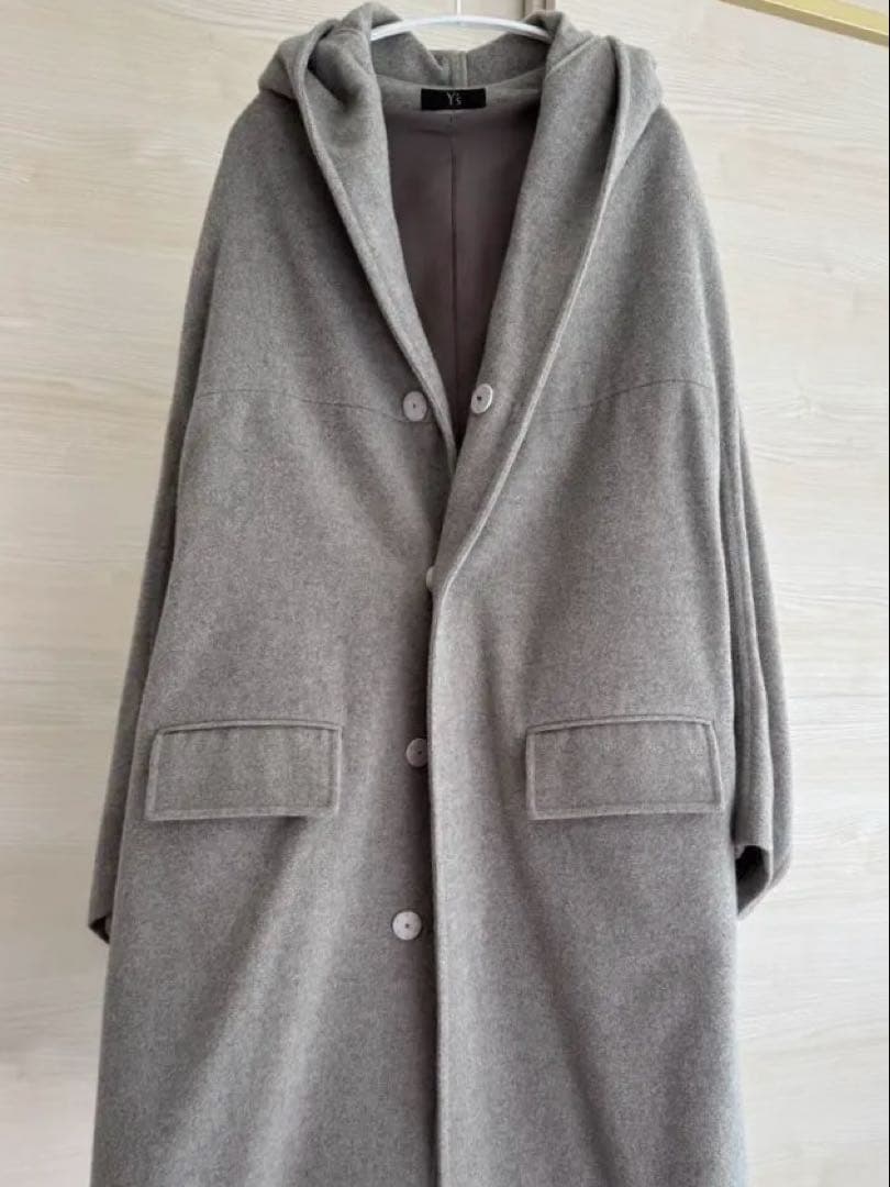ワイズ　Y's ヨウジヤマモト　オーバーサイズ フード付き ロングコートウール