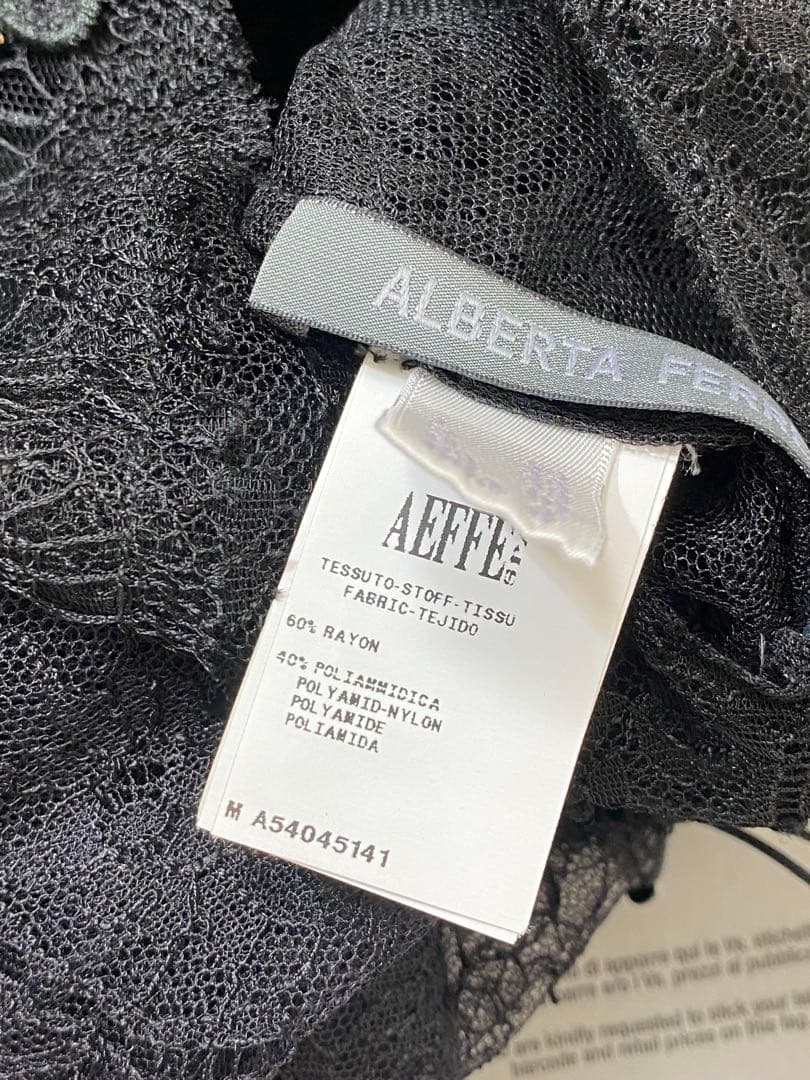 【未使用タグ付】A FERRETTI 総レース ロングドレス