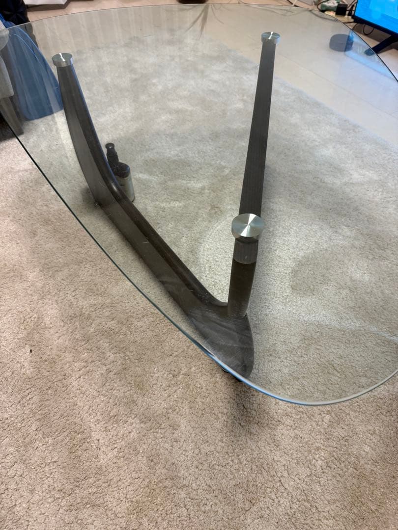 イサムノグチ　コーヒーテーブル楕円形ガラステーブル　リプロダクト