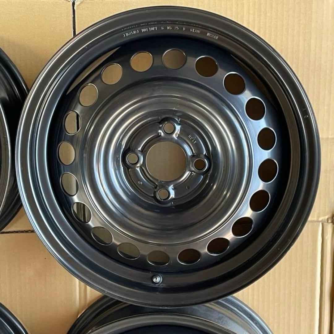 送料込み　①日産　E13ノート後期　純正鉄ホイール　新車外し　②と同時購入必須