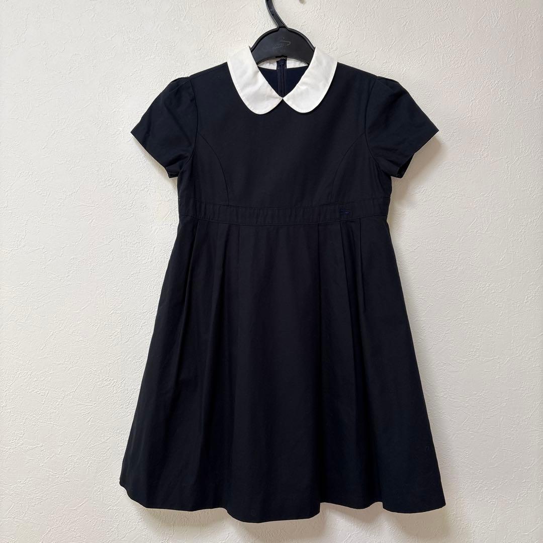 BURBERRY バーバリー 半袖ワンピース 120白襟 濃紺 フォーマル