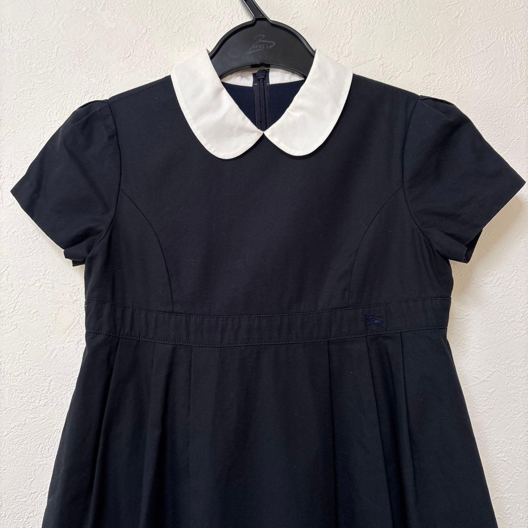 BURBERRY バーバリー 半袖ワンピース 120白襟 濃紺 フォーマル