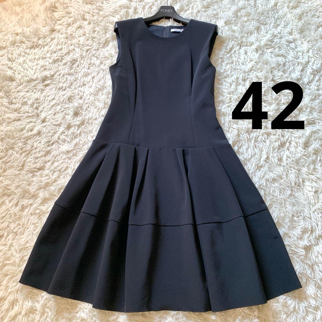 極美品✨希少サイズ フォクシー ローウエスト バロン ワンピース 美シルエット