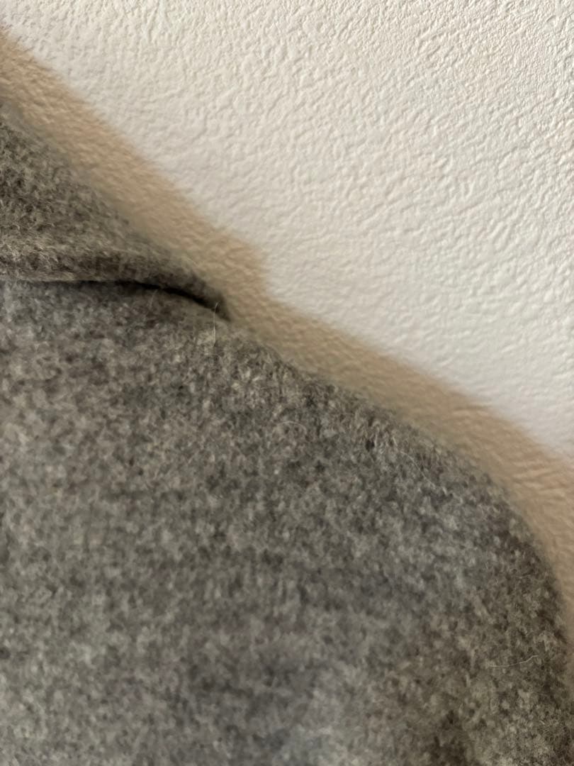 45R ウール ダブル ブレスト コート グレー