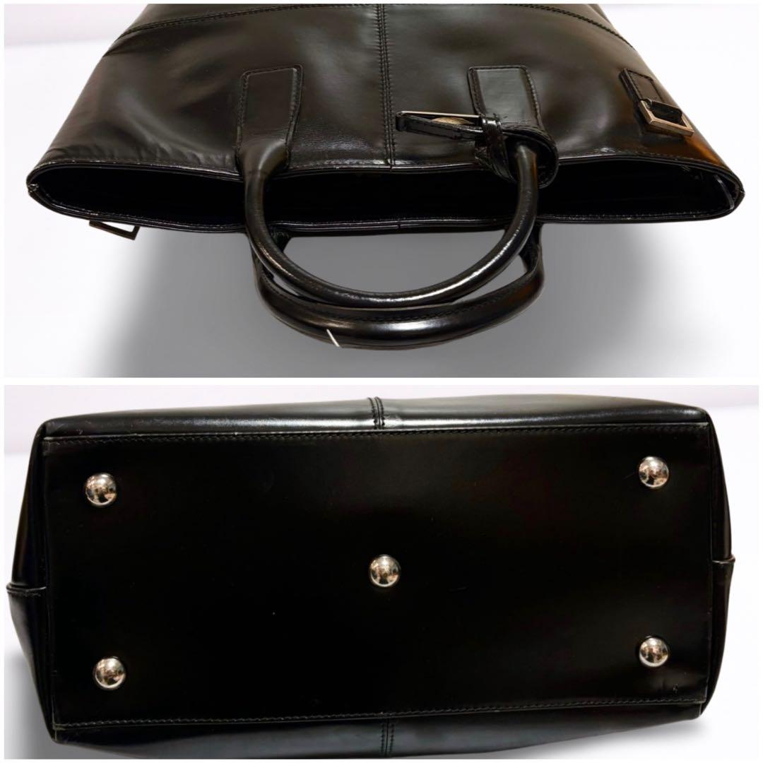 【正規品】グッチ GUCCI レザー 2WAY トートバッグ 黒 A4 男女兼用