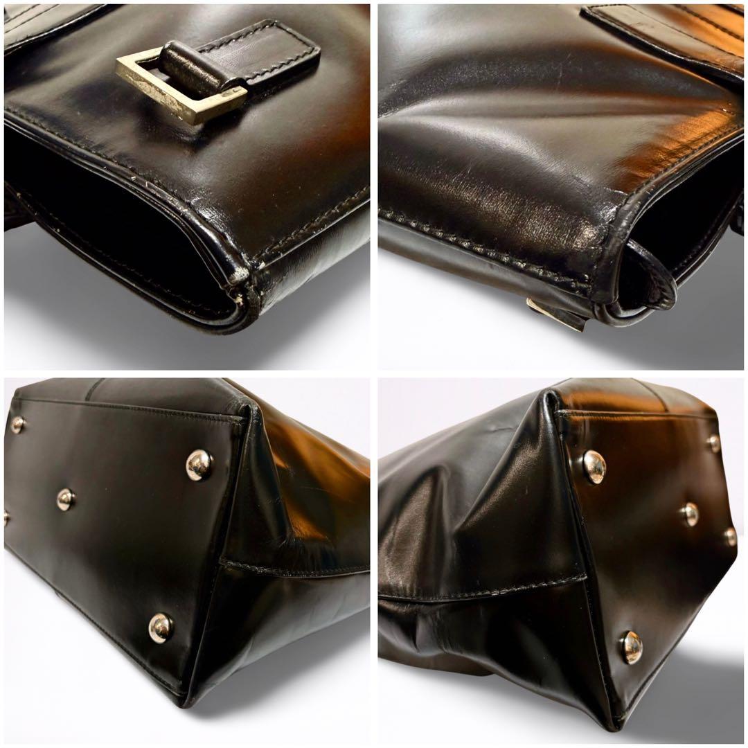 【正規品】グッチ GUCCI レザー 2WAY トートバッグ 黒 A4 男女兼用