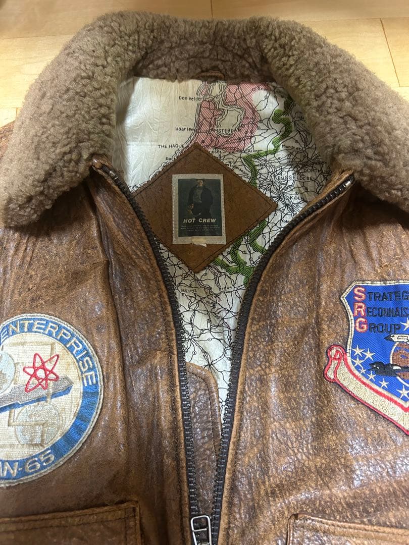 ブラウンレザー フライトジャケット