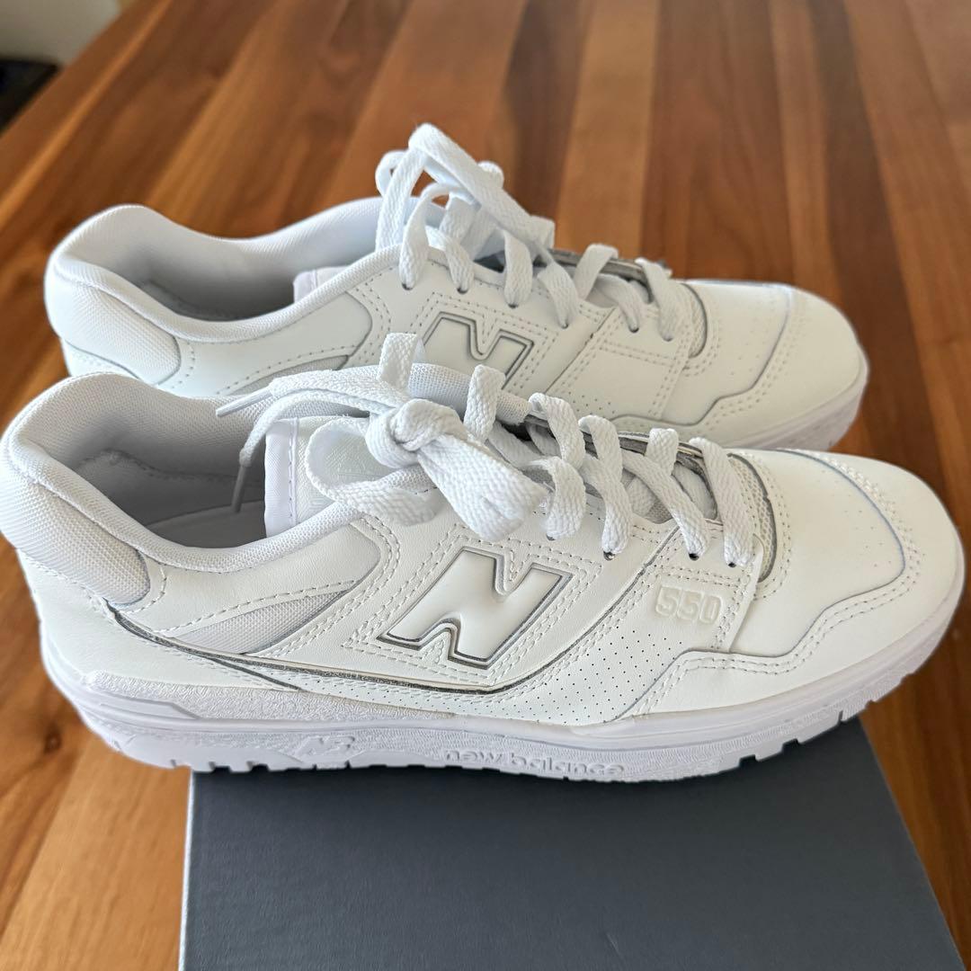 New Balance ホワイトスニーカー BB550 WWW 24.5cm D
