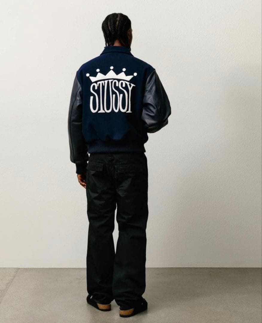 希少 STUSSY KING VARSITY JACKET スタジャン