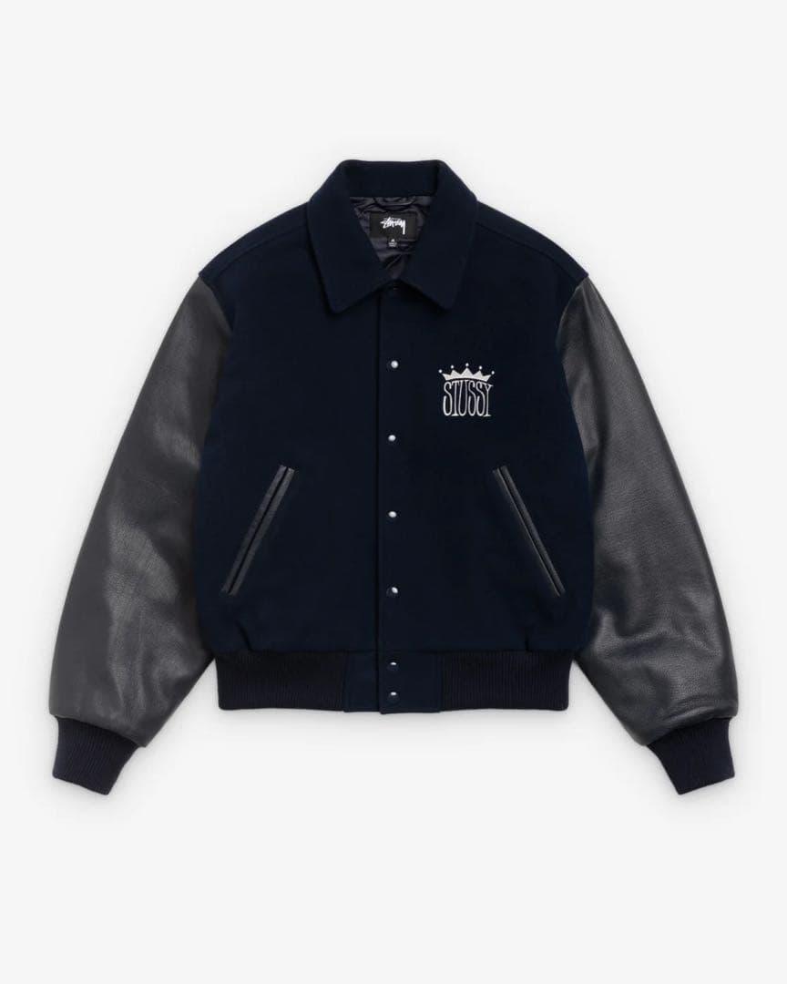 希少 STUSSY KING VARSITY JACKET スタジャン