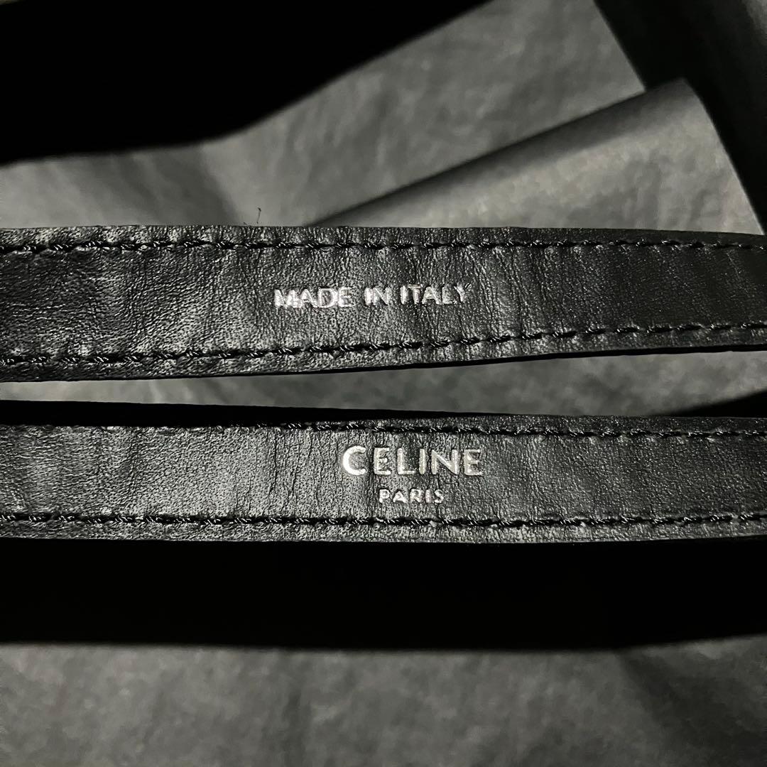 CELINE レザー サスペンダー ブラック クロコ型 新品未使用