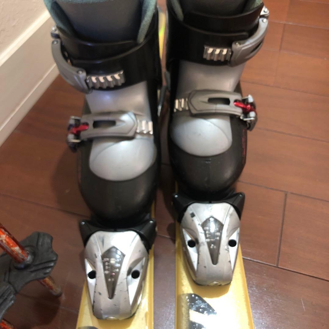 ジュニアスキー4点セット スキー板、ビンディング、ブーツ、ストック