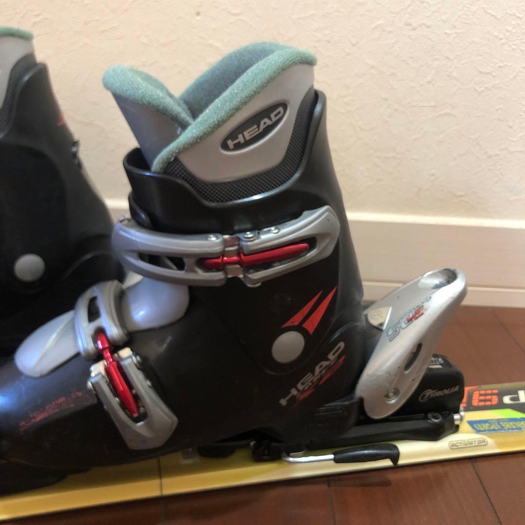 ジュニアスキー4点セット スキー板、ビンディング、ブーツ、ストック