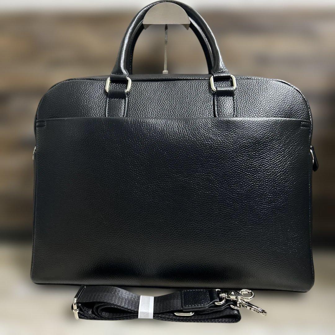 MURA ムラ/ブリーフケース/ビジネスバッグ/本革. ブラック　未使用