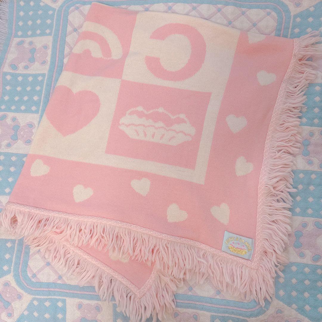 ファンシーアラモード うさぎ くま ピンク ニット ブランケット