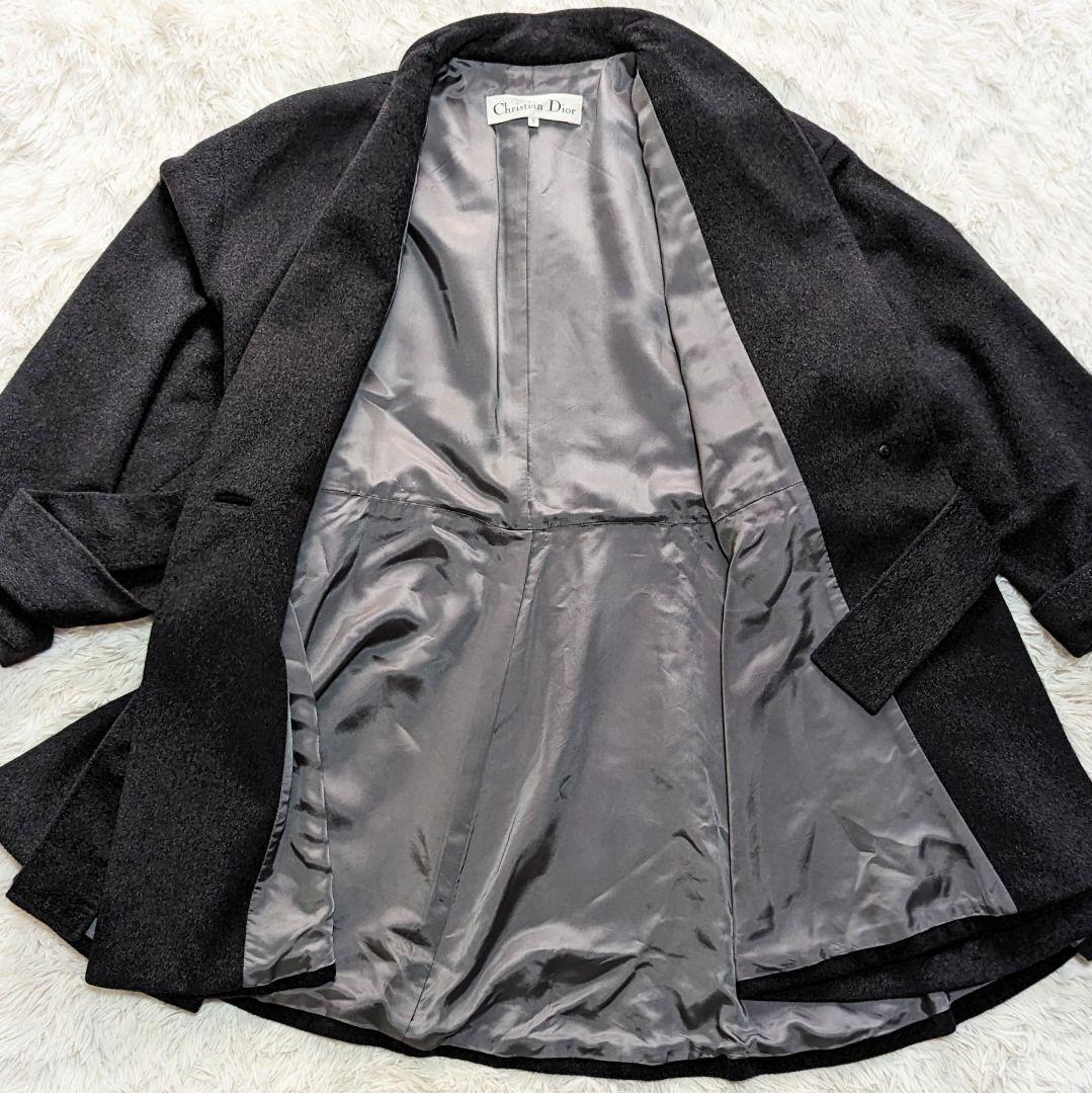 【美品】クリスチャンディオール チェスターコート カシミヤ100% グレー