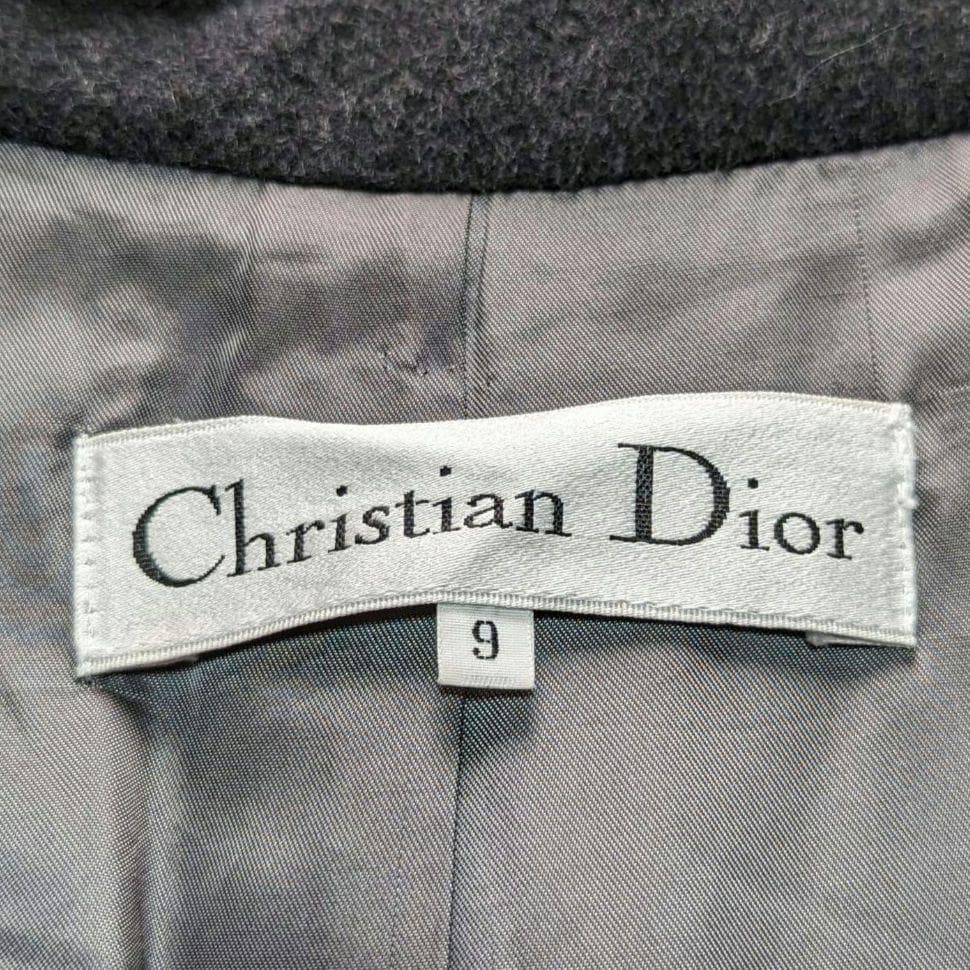 【美品】クリスチャンディオール チェスターコート カシミヤ100% グレー
