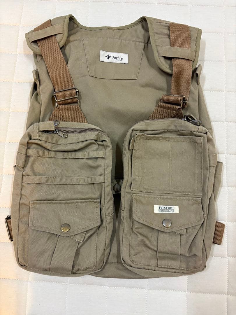 フィッシングベスト Foxfire バーチカルタックルベスト フリー　カーキ