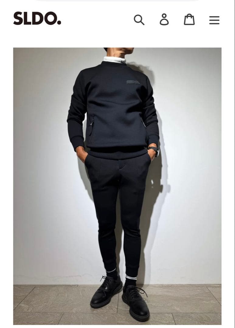 SLDO.(エスルド)リブパンツ 黒　サイズXL