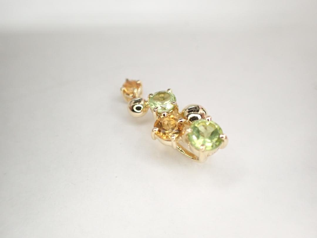7/美品 タサキ 田崎真珠 K18 ペリドット シトリン ペンダントトップ
