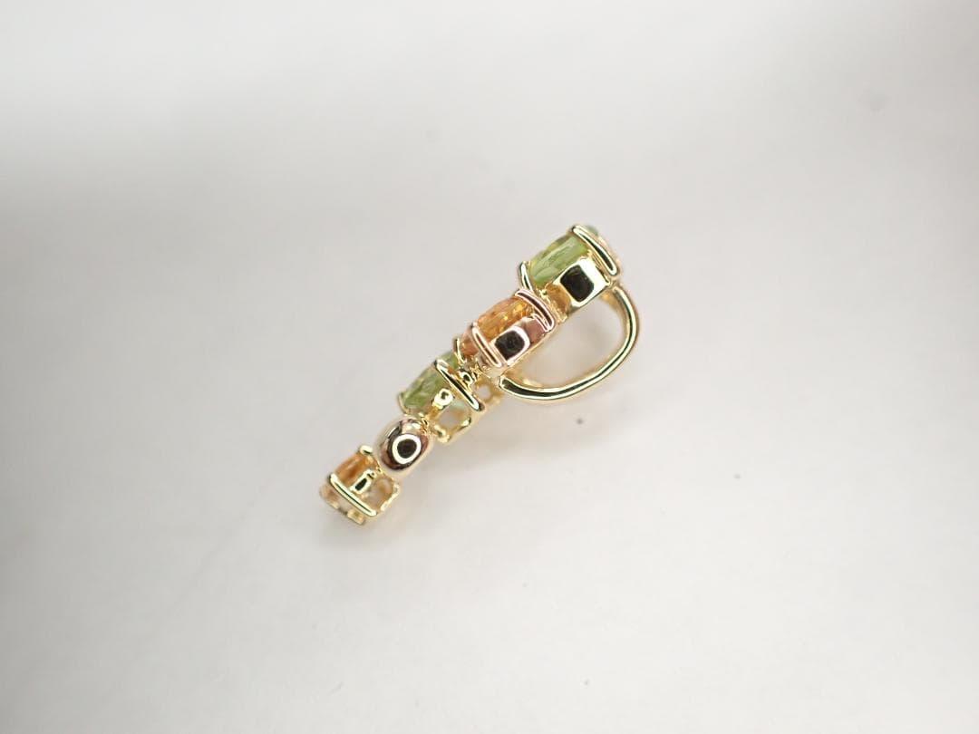 7/美品 タサキ 田崎真珠 K18 ペリドット シトリン ペンダントトップ