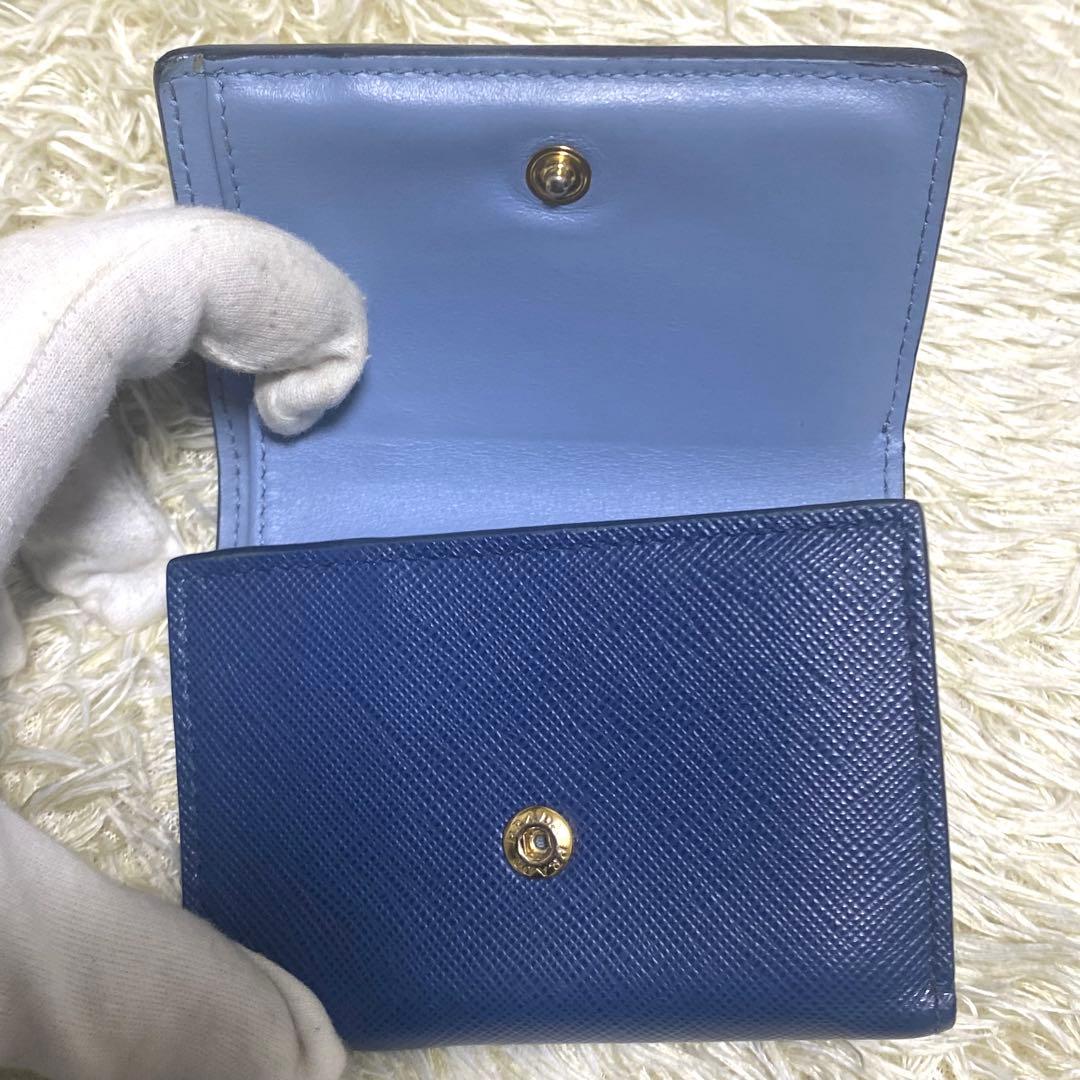 美品✨ PRADA プラダ 三つ折り財布 リボン サフィアーノ ミニレター