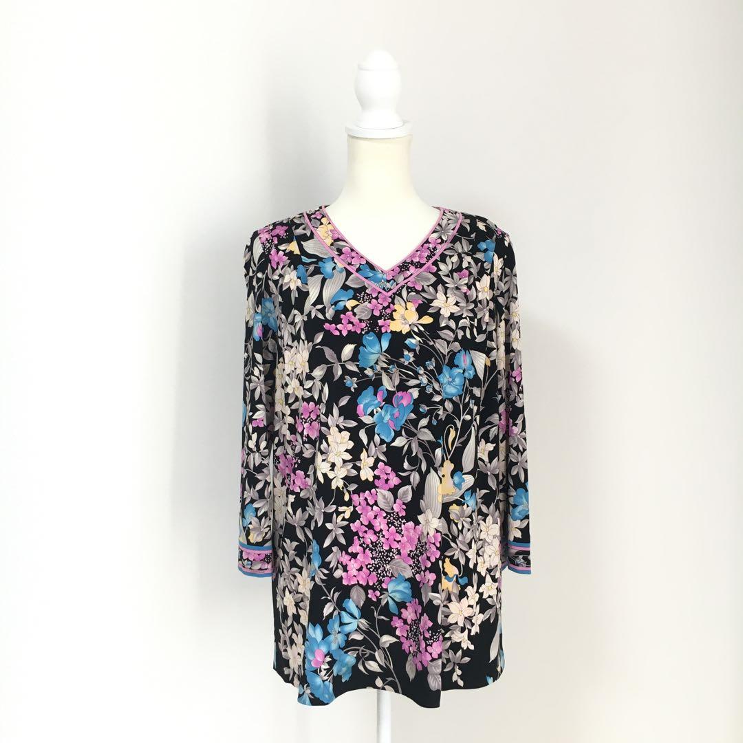 近年美品　LEONARD レオナール　カンカン　ストレッチ　チュニック　42