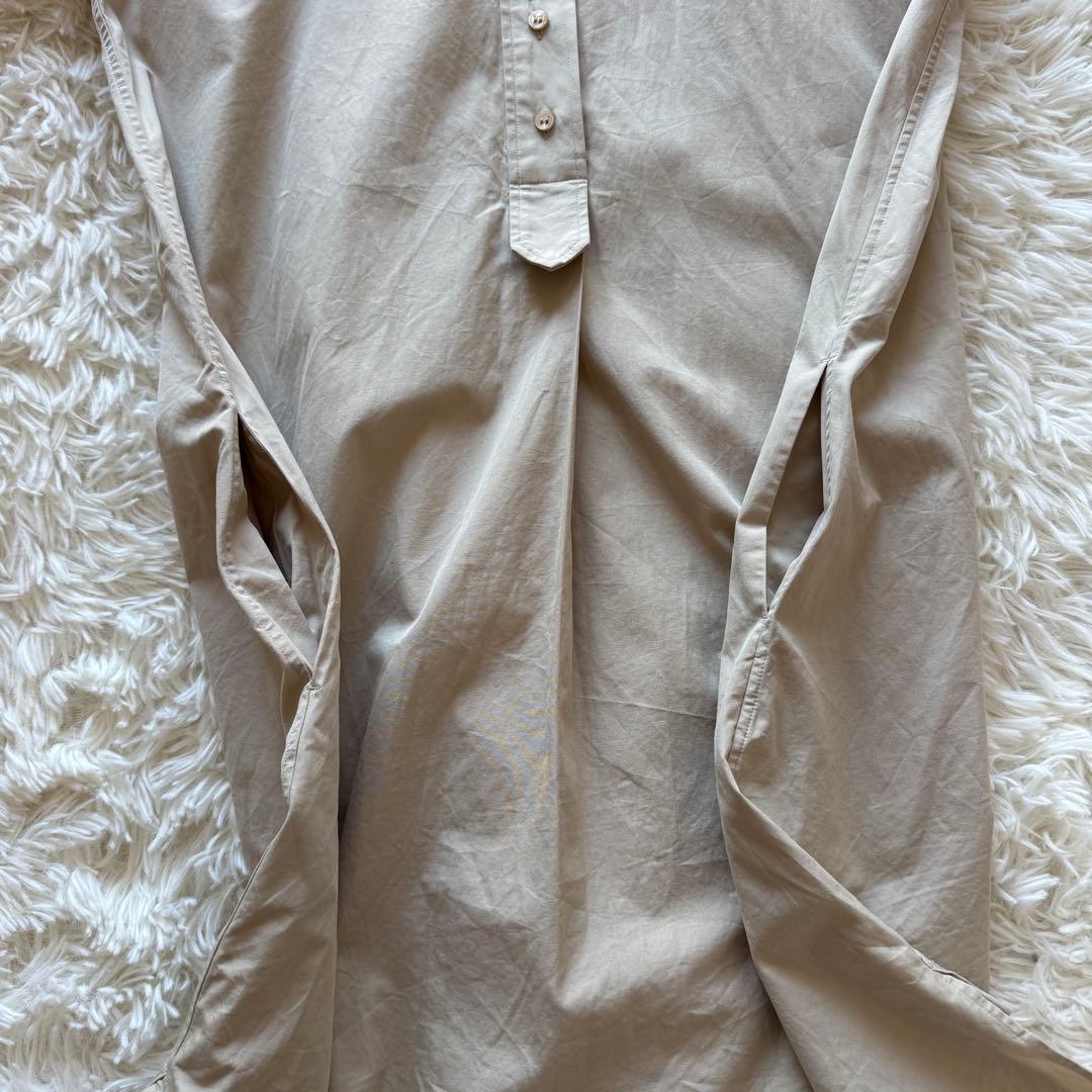 ジョンスメドレー コットンスタンドネックシャツドレス ワンピース マキシ 綿